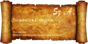 Szadeczki Anita névjegykártya